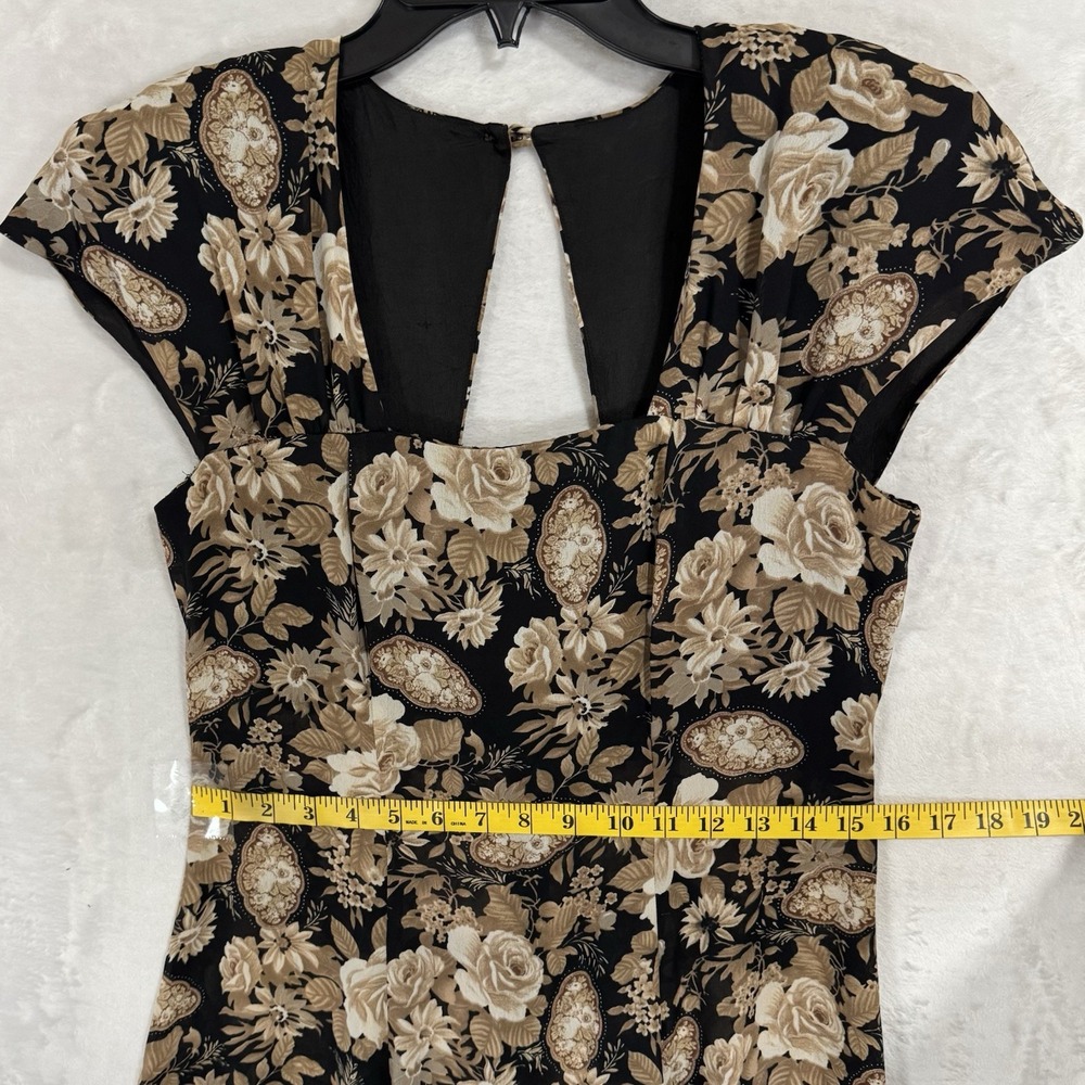 Karin Stevens Black and Cream Floral Maxi Dress - Picture 11 of 15